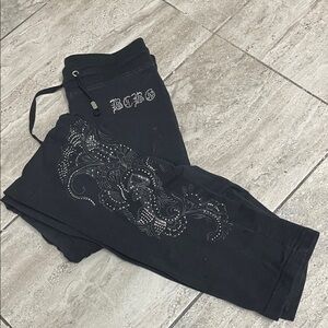 BCBGMaxAzria Black Leggings with Silver Embellishments